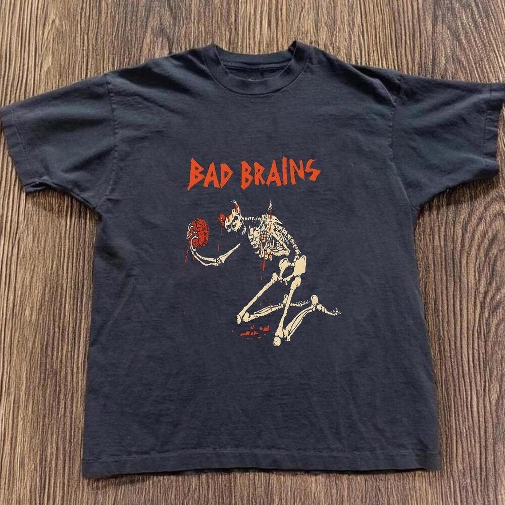Gildan Black T Shirt Black Bad Brains Skeleton T Shirt